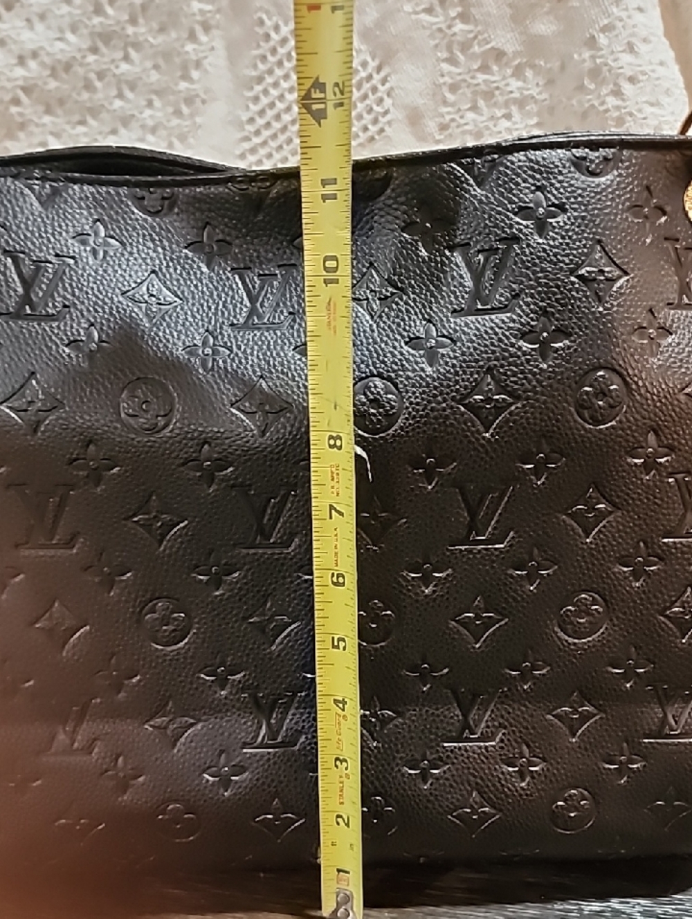 Black Embossed Monogram Artsy Top-Handle Shoulder Bag - Picture 14 of 14